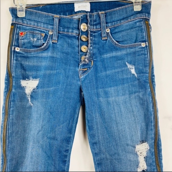 Hudson Crop Sid Zipper Super Skinny Jeans - Picture 4 of 8